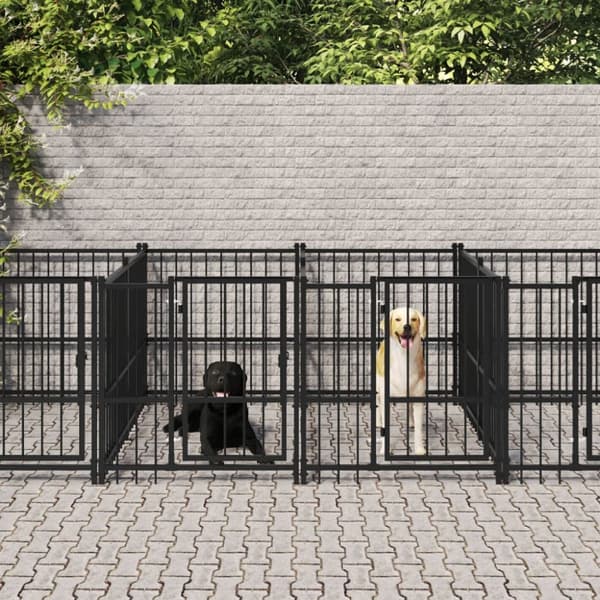 udendørs hundegård 13,14 m² stål