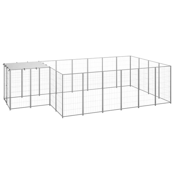 Koiranhäkki hopea 8,47 m² teräs