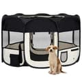 Miniatyrbillede 1 af 10: foldbar hundegård med bæretaske 125x125x61 cm sort