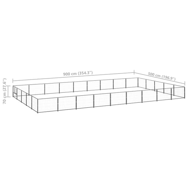 Koiranhäkki musta 45 m² teräs