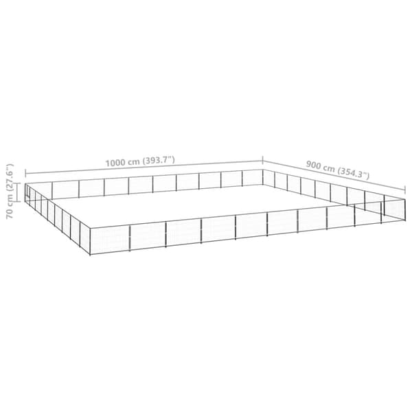 Koiranhäkki musta 90 m² teräs
