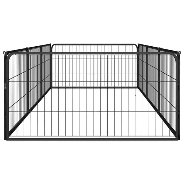 Koiranhäkki 8 paneelia musta 100x50 cm jauhemaalattu teräs