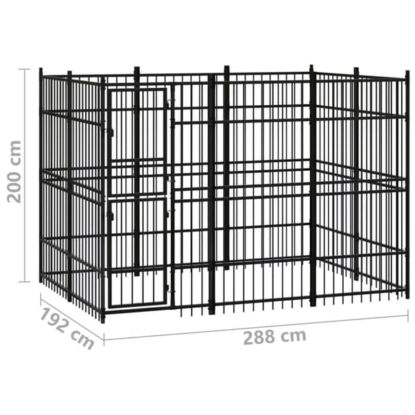 Koiran ulkohäkki teräs 5,53 m²