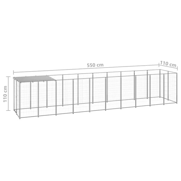 Koiranhäkki hopea 6,05 m² teräs