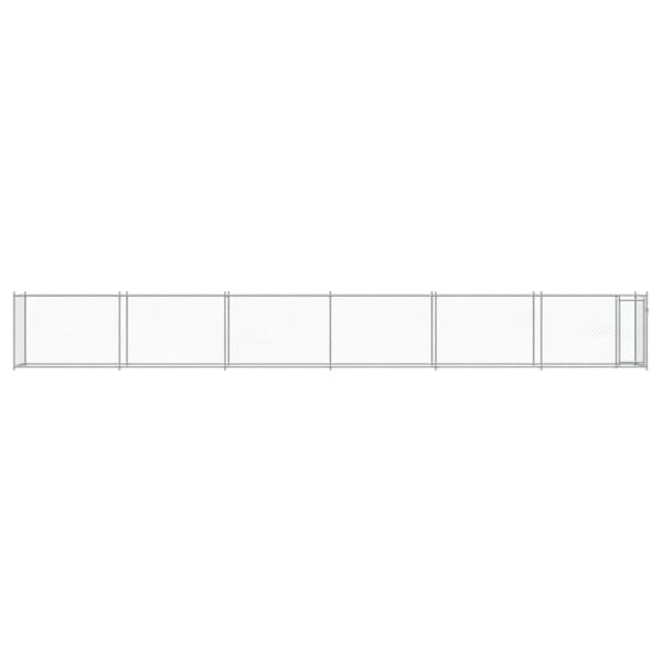 hundegård med låge 12x2x1,5 m galvaniseret stål grå