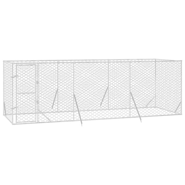udendørs hundegård 6x2x2 m galvaniseret stål sølvfarvet
