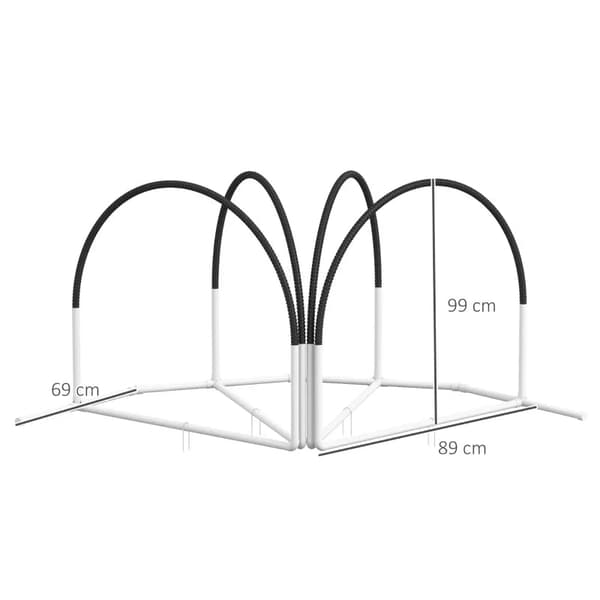 Rootz Dog Agility Sæt - 4 stykker - Hundetræningstilbehør - Bæretaske - U-formet Ground Spike - PE-ABS-oxford - Hvid-sort - 89 x 69 x 99 cm