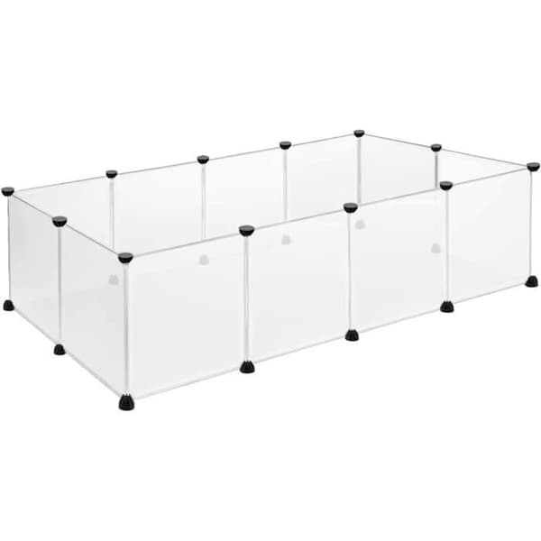 YUENFONG utomhusinhägnad för valpar, kaniner, modulärt stängsel för burar för smådjur, 35 x 45 cm/tallrik, paket med 12