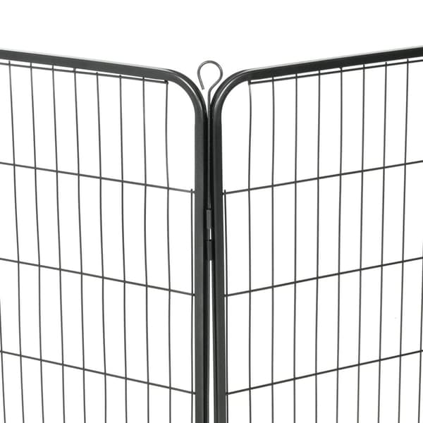 vidaXL løbegård til hunde 8 paneler stål 80 x 100 sort -  Hundebure & løbegårde