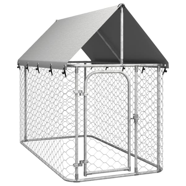 vidaXL udendørs hundebur med tag 200x100x150 cm -  Hundebure & løbegårde