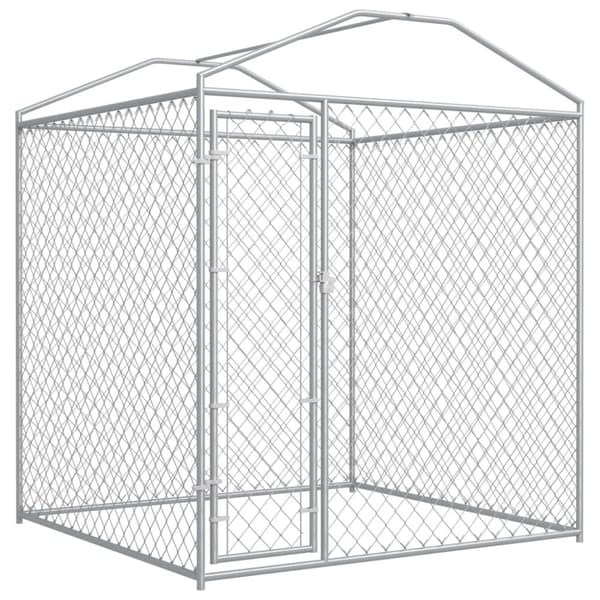 vidaXL Hundgård för utomhusbruk med tak 193x193x225 cm - Hundkojor & rastgårdar