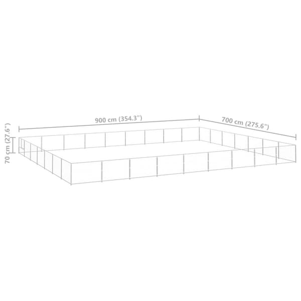 vidaXL Koiranhäkki hopea 63 m² teräs -  Koiranhäkit & aitaukset
