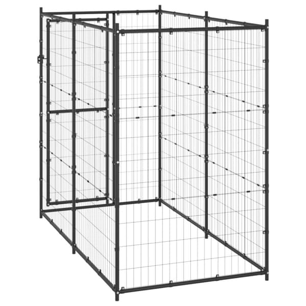 vidaXL Koiran ulkohäkki teräs 110x220x180 cm - Koiranhäkit & aitaukset