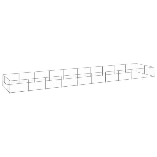 vidaXL Koiranhäkki hopea 20 m² teräs -  Koiranhäkit & aitaukset