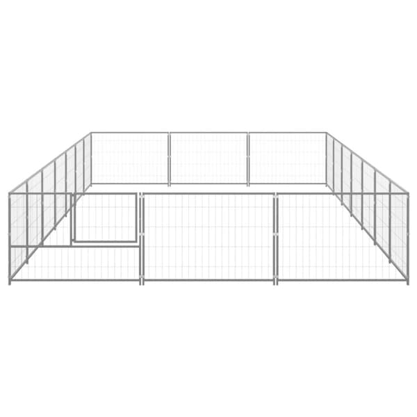 vidaXL Koiranhäkki hopea 21 m² teräs -  Koiranhäkit & aitaukset