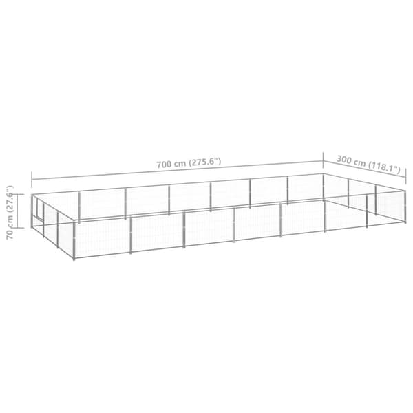 vidaXL Koiranhäkki hopea 21 m² teräs -  Koiranhäkit & aitaukset
