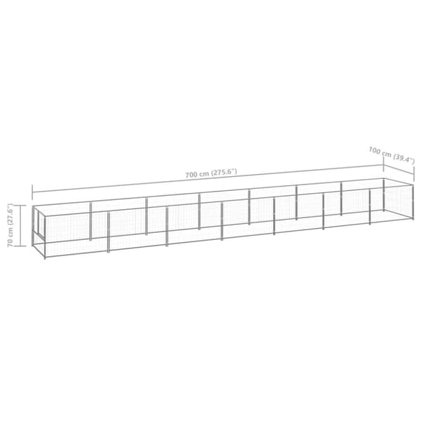vidaXL Koiranhäkki hopea 7 m² teräs -  Koiranhäkit & aitaukset