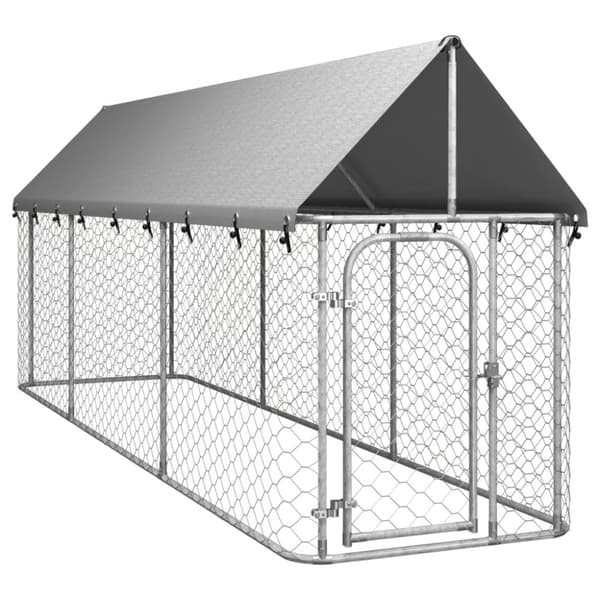 vidaXL Koiran ulkohäkki katoksella 400x100x150 cm -  Koiranhäkit & aitaukset