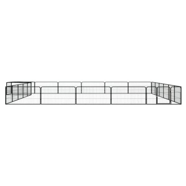 vidaXL Koiranhäkki 24 paneelia musta 100x50 cm jauhemaalattu teräs - Koiranhäkit & aitaukset
