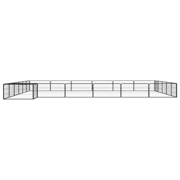 vidaXL Koiranhäkki 24 paneelia musta 100x50 cm jauhemaalattu teräs - Koiranhäkit & aitaukset