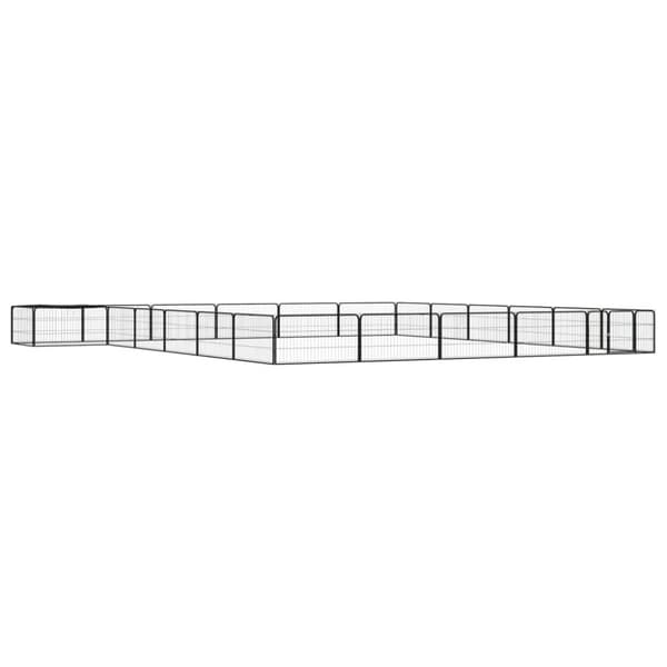 vidaXL Koiranhäkki 24 paneelia musta 100x50 cm jauhemaalattu teräs - Koiranhäkit & aitaukset