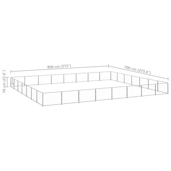vidaXL Koiranhäkki hopea 56 m² teräs -  Koiranhäkit & aitaukset