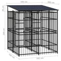 Pikkukuva 9 / 9: vidaXL Koiran ulkohäkki katolla teräs 3,69 m² -  Koiranhäkit & aitaukset