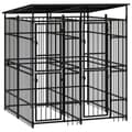Pikkukuva 1 / 9: vidaXL Koiran ulkohäkki katolla teräs 3,69 m² -  Koiranhäkit & aitaukset