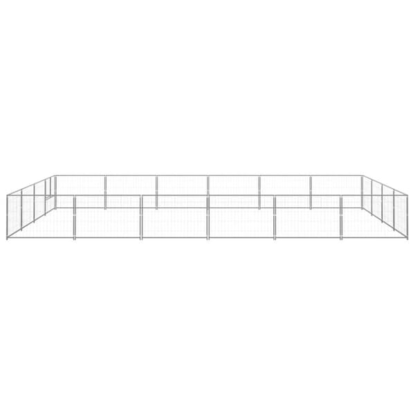 vidaXL Koiranhäkki hopea 24 m² teräs -  Koiranhäkit & aitaukset