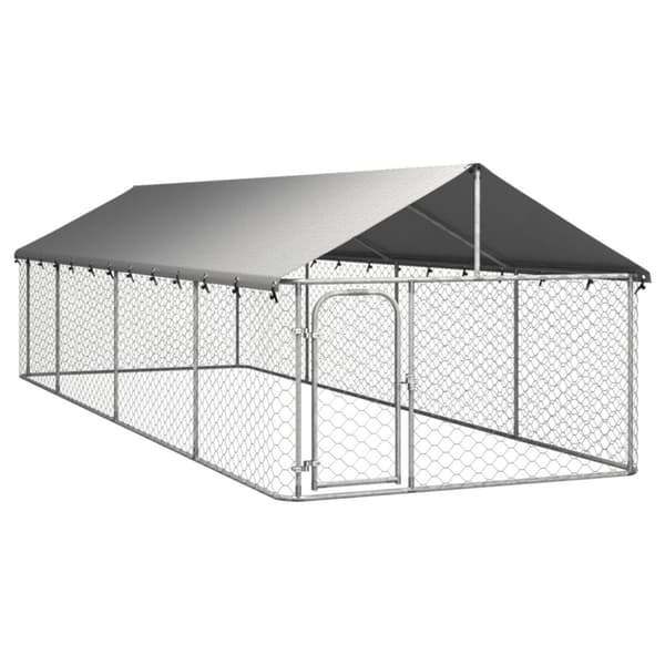 vidaXL Koiran ulkohäkki katoksella 600x200x150 cm -  Koiranhäkit & aitaukset