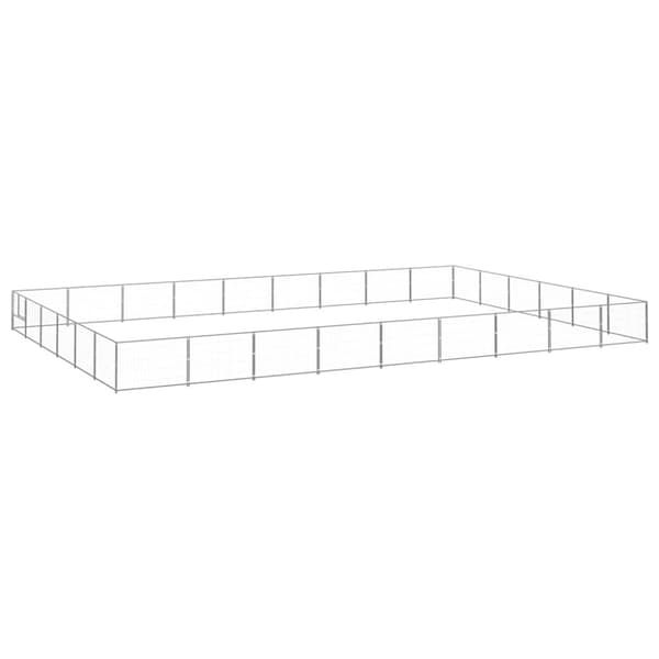 vidaXL Koiranhäkki hopea 54 m² teräs -  Koiranhäkit & aitaukset