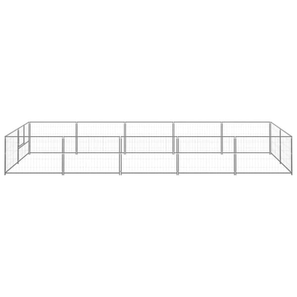 vidaXL Koiranhäkki hopea 10 m² teräs -  Koiranhäkit & aitaukset