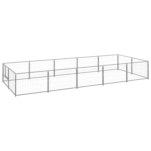 vidaXL Koiranhäkki hopea 10 m² teräs -  Koiranhäkit & aitaukset