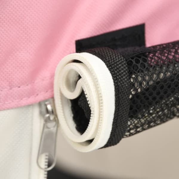 vidaXL foldbar hundegård med bæretaske 125x125x61 cm lyserød - Hundebure & løbegårde