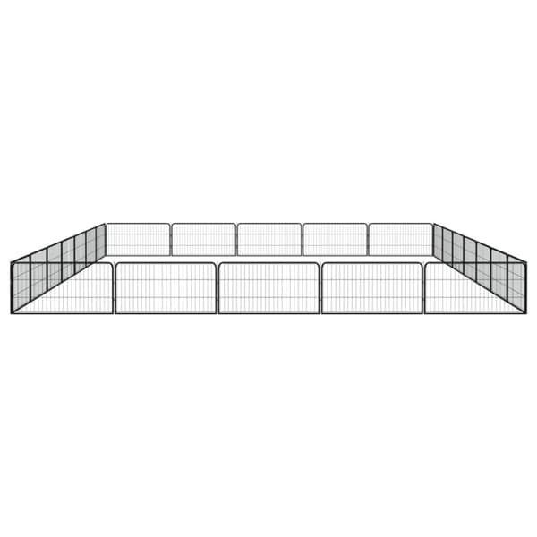 vidaXL 24-panels hundegård 100x50 cm pulverlakeret stål sort -  Hundebure & løbegårde