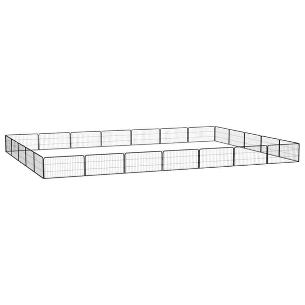 vidaXL 24-panels hundegård 100x50 cm pulverlakeret stål sort -  Hundebure & løbegårde