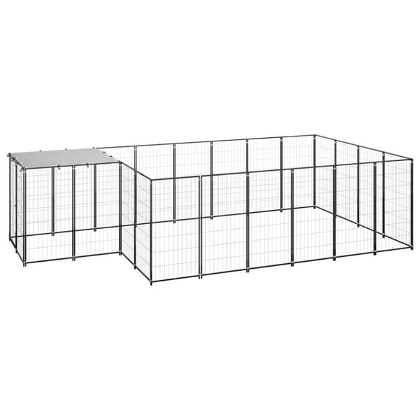 vidaXL Koiranhäkki musta 8,47 m² teräs -  Koiranhäkit & aitaukset