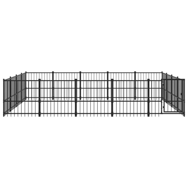 vidaXL udendørs hundegård 18,82 m² stål -  Hundebure & løbegårde