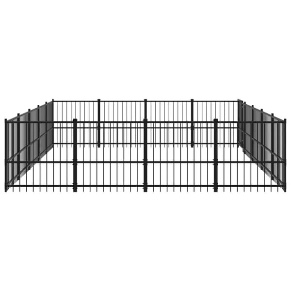 vidaXL udendørs hundegård 18,82 m² stål -  Hundebure & løbegårde