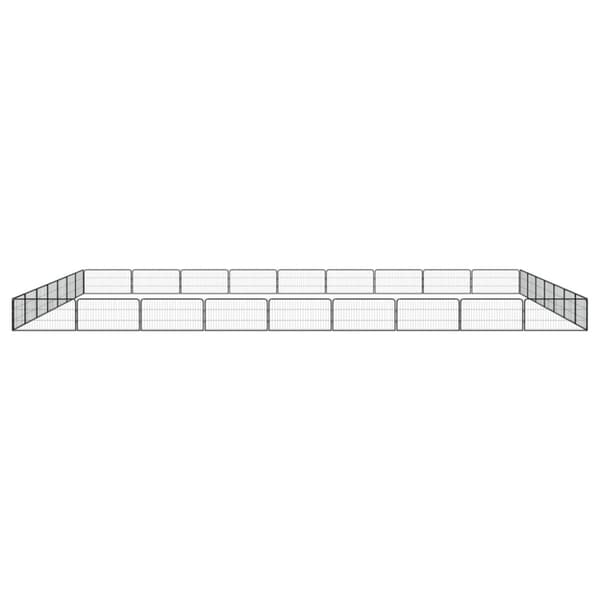 vidaXL 32-panels hundegård 100x50 cm pulverlakeret stål sort -  Hundebure & løbegårde