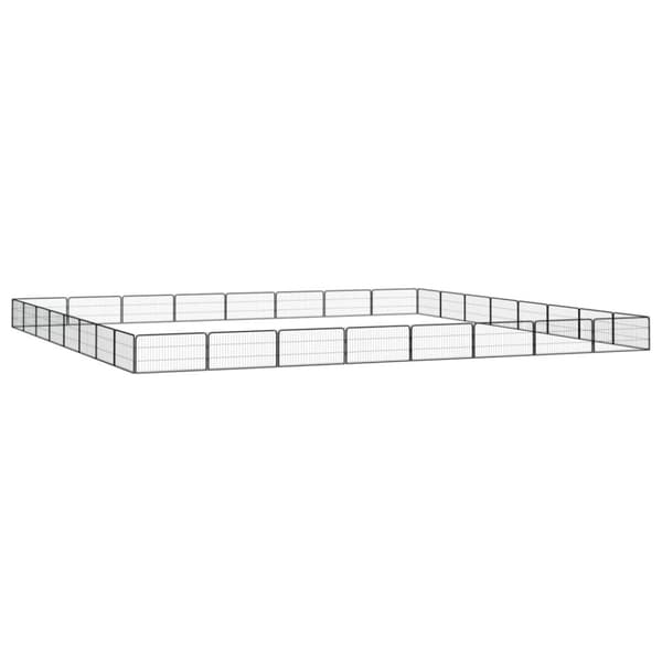 vidaXL 32-panels hundegård 100x50 cm pulverlakeret stål sort -  Hundebure & løbegårde