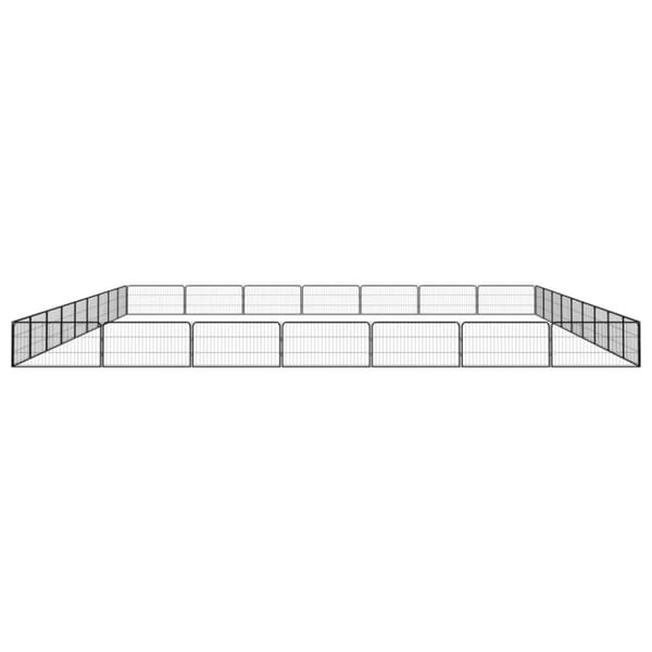 vidaXL 32-panels hundegård 100x50 cm pulverlakeret stål sort -  Hundebure & løbegårde