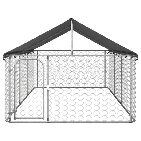 vidaXL Hundgård med tak för utomhusbruk 400x200x150 cm -  Hundkojor & rastgårdar
