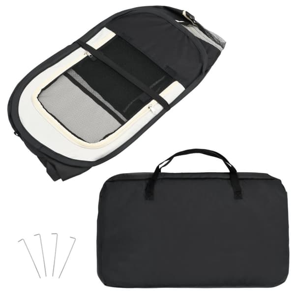 vidaXL foldbar hundegård med bæretaske 110x110x58 cm sort - Hundebure & løbegårde