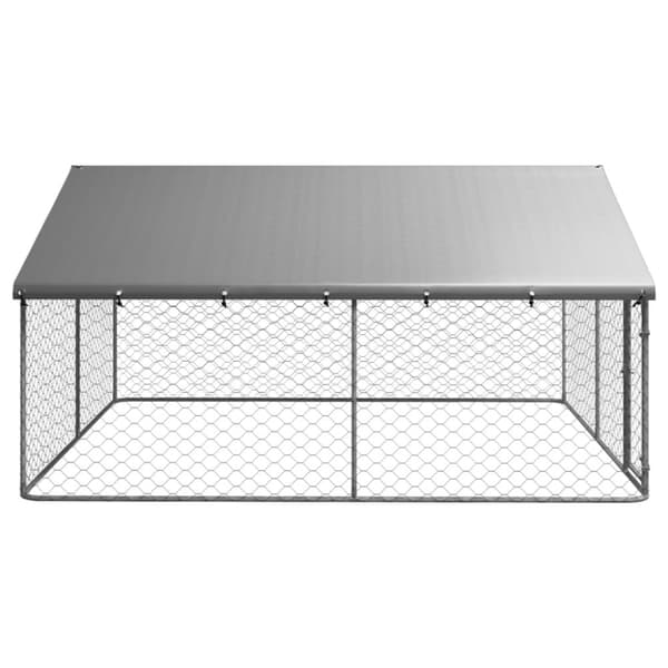 vidaXL Hundgård för utomhusbruk med tak 300x300x150 cm -  Hundkojor & rastgårdar
