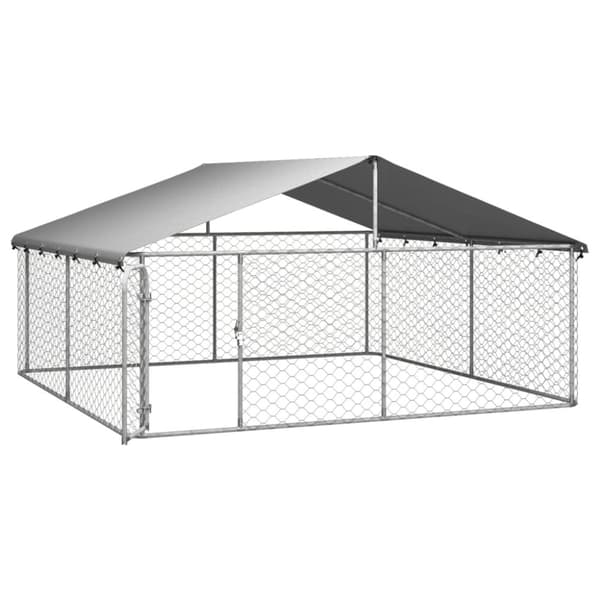 vidaXL Hundgård för utomhusbruk med tak 300x300x150 cm -  Hundkojor & rastgårdar