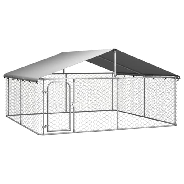 vidaXL Hundgård för utomhusbruk med tak 300x300x150 cm -  Hundkojor & rastgårdar