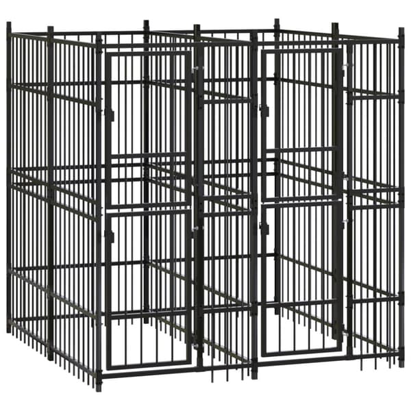 vidaXL Koiran ulkohäkki teräs 3,69 m² -  Koiranhäkit & aitaukset