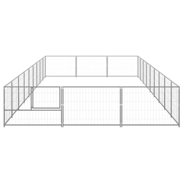 vidaXL Koiranhäkki hopea 27 m² teräs -  Koiranhäkit & aitaukset