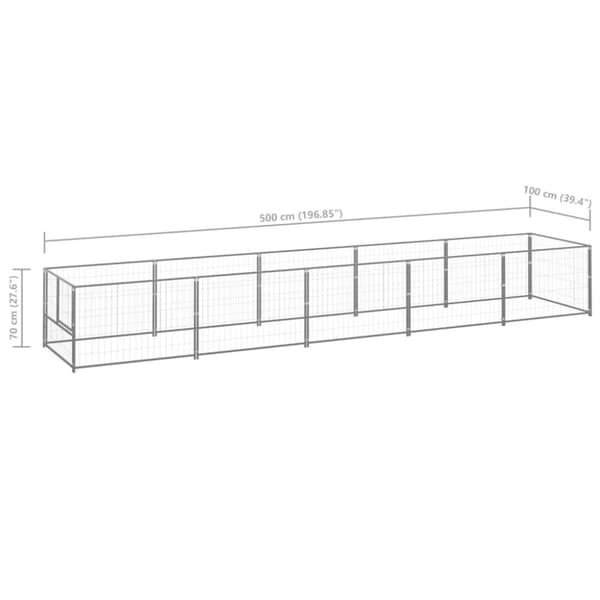 vidaXL Koiranhäkki hopea 5 m² teräs -  Koiranhäkit & aitaukset